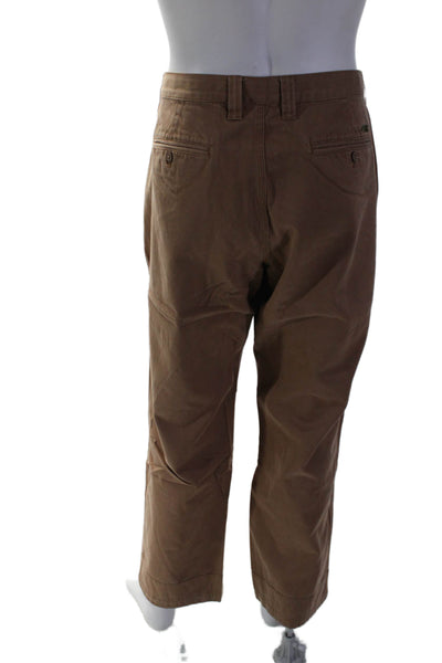 Mountain Khakis Mens Zip Button Lined Wide Leg Khaki Pants Brown Size 38X32