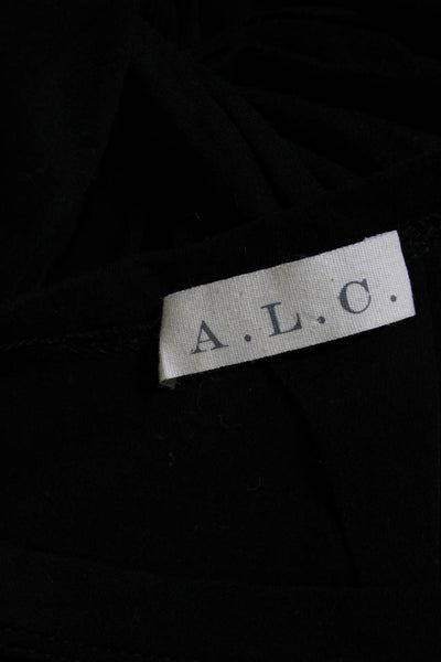 A.L.C. Womens Cotton Open Back Round Neck Pullover Tank Top Black Size M