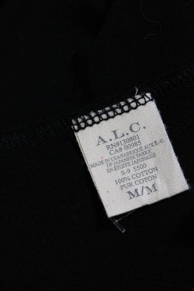 A.L.C. Womens Cotton Open Back Round Neck Pullover Tank Top Black Size M