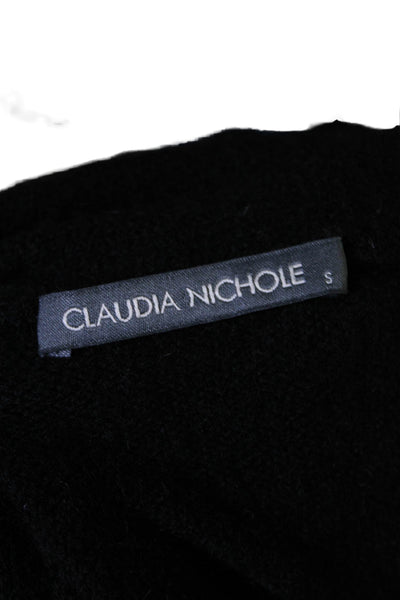 Claudia Nichole Womens Cashmere Open Front Knitted Cardigan Black Size S