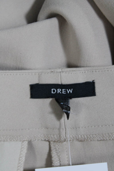 Drew Womens 3 Pocket Mid-Rise Hook Closure Tapered Pants Trousers Beige Size 6