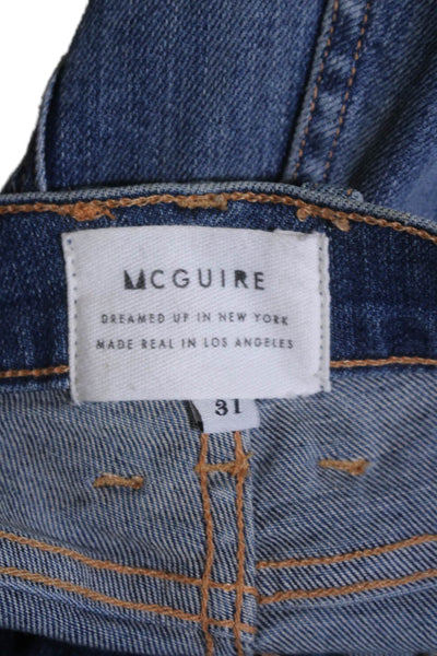 McGuire Womens Mid Rise Skylight Wash Aarons Slim Leg Jeans Blue Cotton Size 31