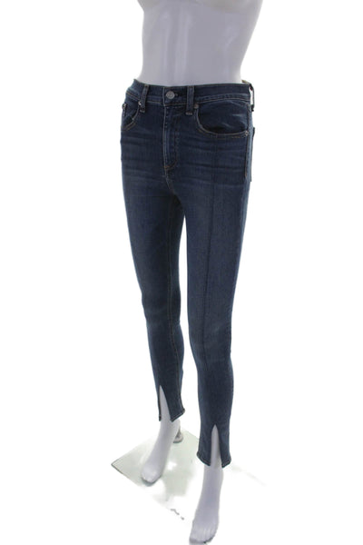 Rag & Bone Jean Women High Rise Slim Ankle Slit Skinny Jeans Blue Size 26