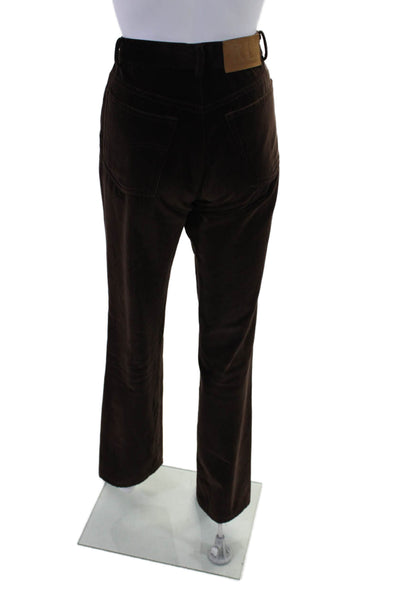 Ralph Lauren Collection Womens Cotton Velvet Brown Straight Leg Pants Size 6