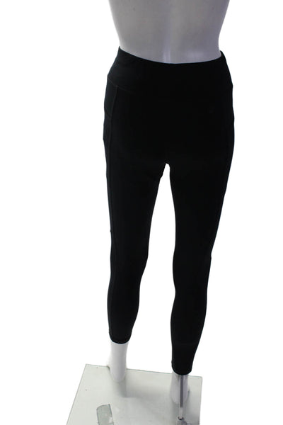 All Access Womens Elastic Waistband High Rise Ankle Leggings Black Size XS