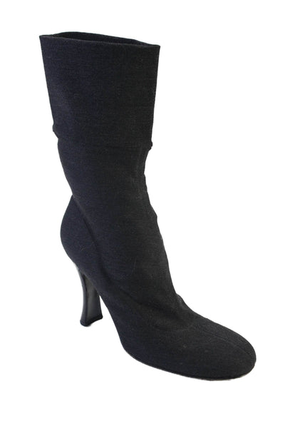 Sergio Rossi Womens Round Toe Pull On Casual Ankle Boots Black Size 38.5 8.5