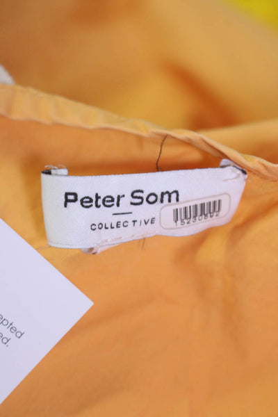 Peter Som Collective Womens Marigold Tiered Midi Dress Orange Size 8 15230892
