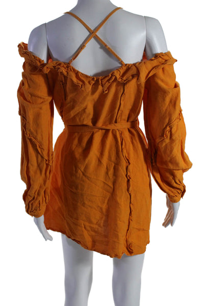 Marissa Webb Collective Womens Orange Cold Shoulder Dress Orange Size 16 1495300