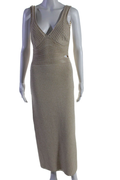 Ronny Kobo Collective Womens Knit Midi Dress Off-White Size 6 15433853