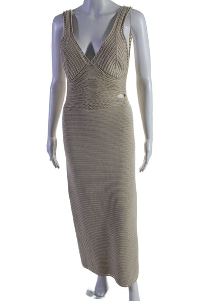 Ronny Kobo Collective Womens Knit Midi Dress Off-White Size 6 15433853