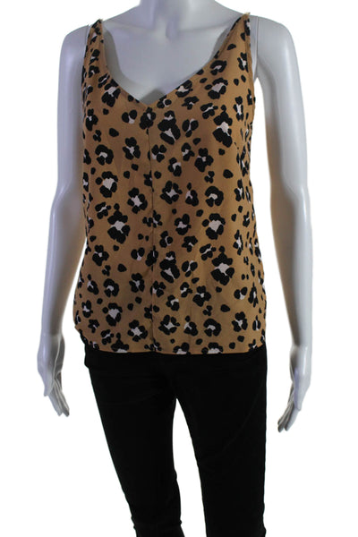 Thakoon Collective Womens Animal Print Slip Tank Brown Size 4 14103237