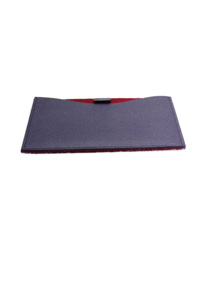 Hermes Womens Vaux Epson Felt Back Flat Pouch Passport Case Purple Red