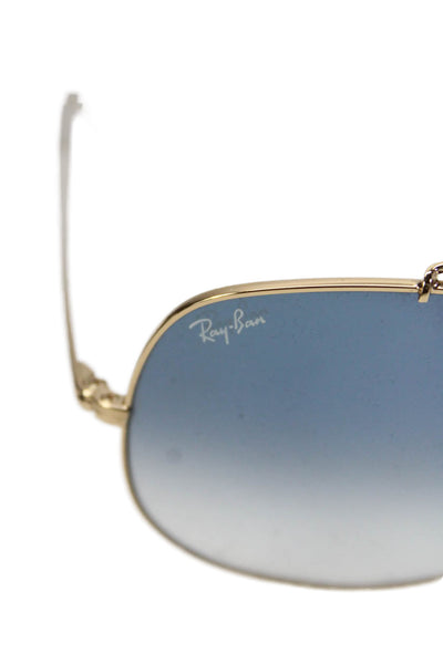 Ray Ban Womens Thing Frame Ombre Lens Aviator Sunglasses Gold Blue 17 57 145