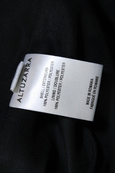 Altuzarra Womens Shiny Round Neck Short Sleeve Zip Up Maxi Dress Black Size 38