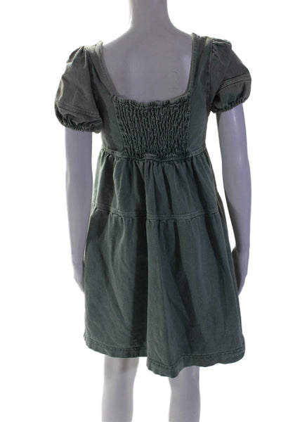 Louna Womens Green Denim Mini Dress Green Size 4 15586698