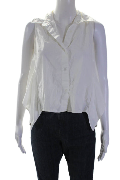 Peter Som Collective Womens White Sleeveless Collared Blouse White Size 2 138167