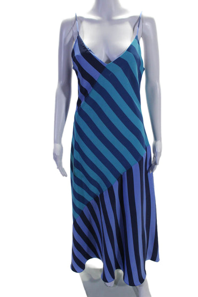 Saunders Collective Womens Stripe Slip Dress Blue Size 4 15383005