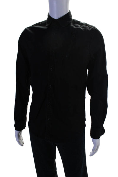 G Star Raw Mens Cotton Collared Long Sleeve Button Up Shirt Black Size M