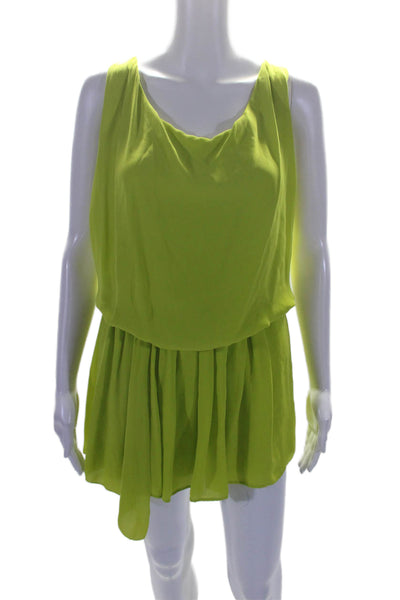 Alice + Olivia Women's Round Neck Sleeveless Drop Waist Mini Dress Green Size XS