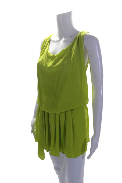 Alice + Olivia Women's Round Neck Sleeveless Drop Waist Mini Dress Green Size XS