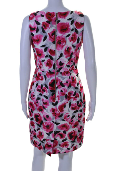 Kate Spade Womens Sleeveless V-neck Floral Printed A-line Dress Pink Size 6