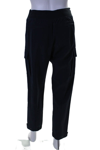 Athleta Womens Pull On Zip Up High Rise Slim Leg Trousers Navy Blue Size 2