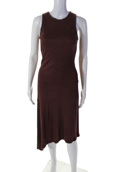 Bordeaux Womens Sleeveless Bodycon Ribbed Knit Fitted Dress Brown Size XS