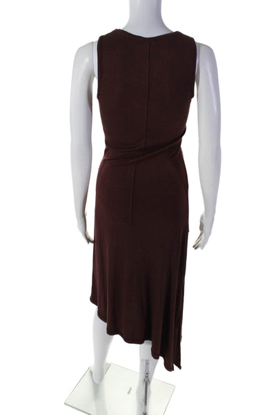 Bordeaux Womens Sleeveless Bodycon Ribbed Knit Fitted Dress Brown Size XS