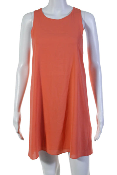 Alice + Olivia Women's Scoop Neck Sleeveless A-Line Mini Dress Orange Size XS