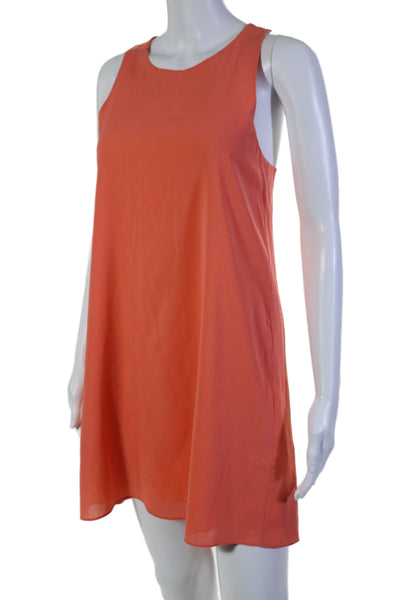 Alice + Olivia Women's Scoop Neck Sleeveless A-Line Mini Dress Orange Size XS