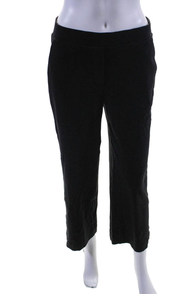 Theory Womens Elastic Waistband Straight Leg Lined Dress Pants Black Size S