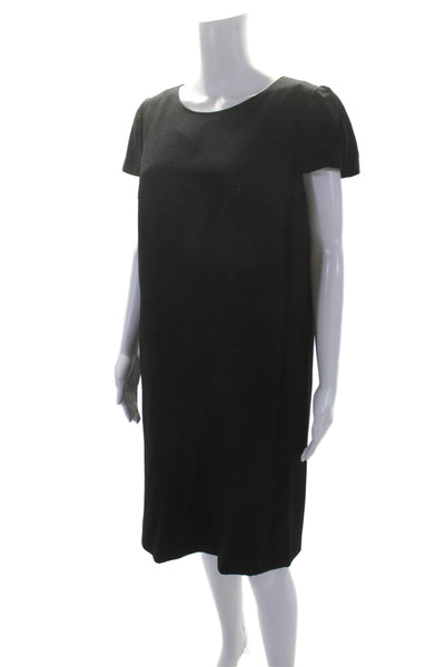 Gigliola Tunel Womens Short Sleeves Knee Length Shift Dress Black Size Small