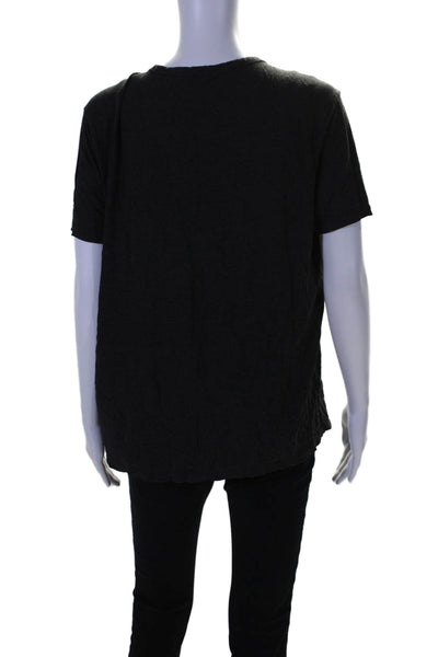 Alexander Wang Womens Short Sleeve Round Neck Pullover Dark Grey Size M