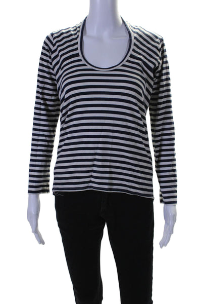 Junya Watanabe Womens Cotton Long Sleeve Striped Top Blue & White Size M