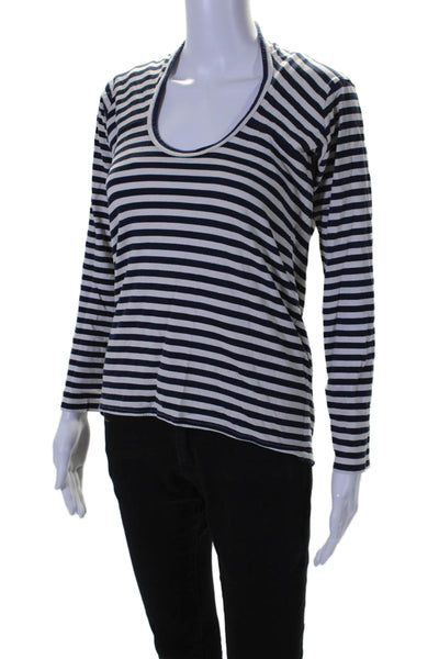 Junya Watanabe Womens Cotton Long Sleeve Striped Top Blue & White Size M