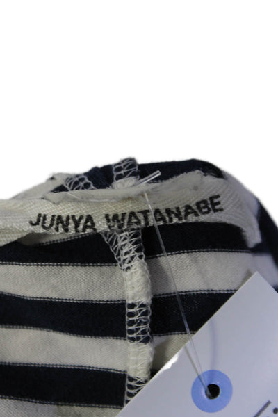 Junya Watanabe Womens Cotton Long Sleeve Striped Top Blue & White Size M