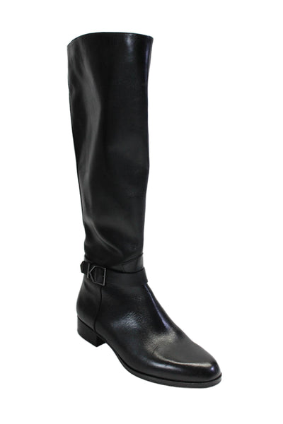 Via Spiga Womens Leather Knee High Zip Up Riding Boots Black Size 7.5 Medium