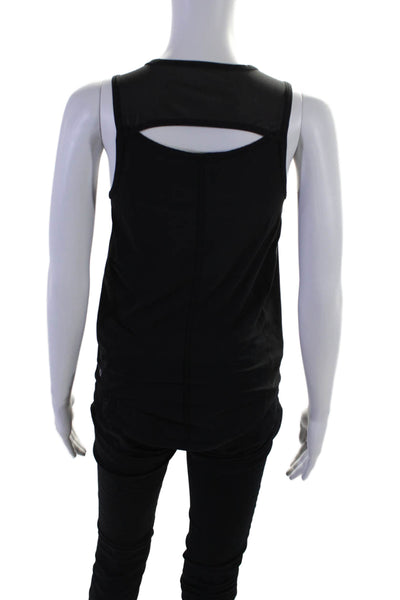 Lululemon Womens Cut Out Sleeveless Crew Neck Pullover Tank Top Black Size 6