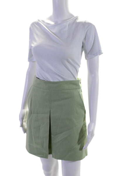 COS Womens Wool Pleated A Line Skirt Sage Size 4