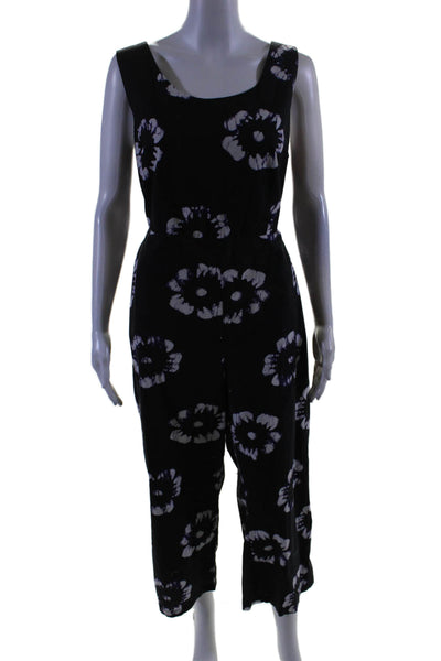 Busayo Collective Womens Floral Tie Back Jumpsuit Purple Size 4 16006820