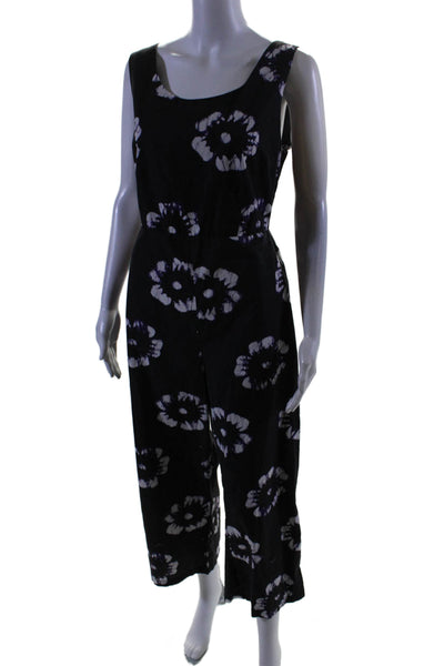 Busayo Collective Womens Floral Tie Back Jumpsuit Purple Size 4 16006820