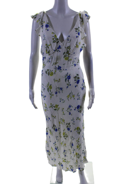 Jason Wu Collective Womens Floral Ruffle Midi Dress White Size 4 15996934