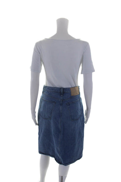 Rag & Bone Womens Medium Wash Knee Length Slit Denim Skirt Blue Size 28