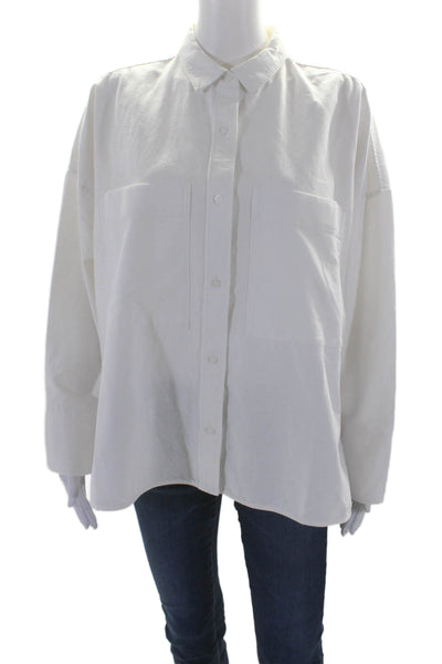 Everlane Womens Cotton Long Sleeve Button Down Collared Shirt White Size L