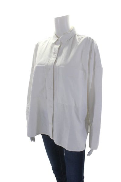 Everlane Womens Cotton Long Sleeve Button Down Collared Shirt White Size L