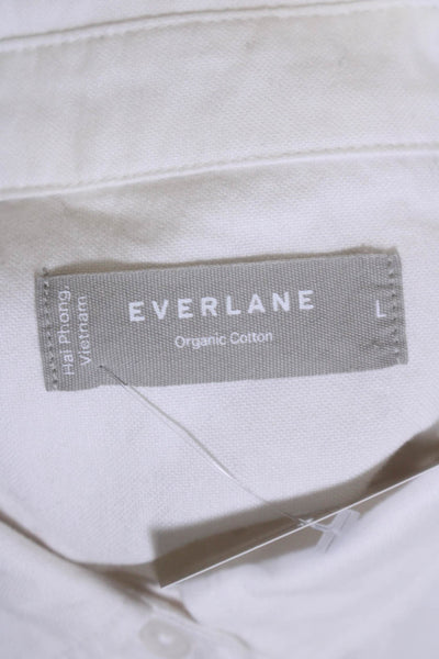 Everlane Womens Cotton Long Sleeve Button Down Collared Shirt White Size L