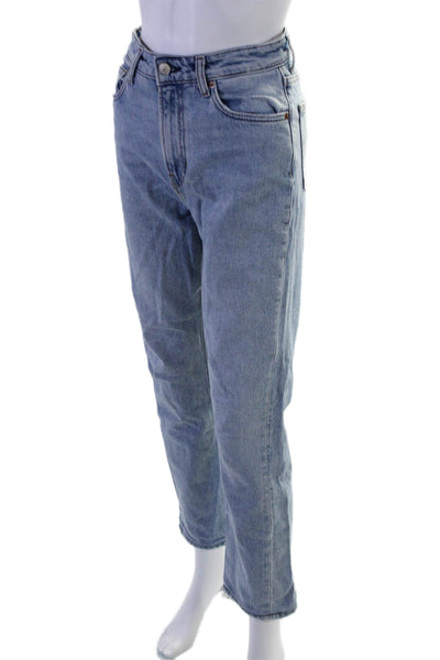 Reformation Womens High Rise Light Wash Straight Leg Jeans Blue Size 26