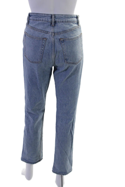 Reformation Womens High Rise Light Wash Straight Leg Jeans Blue Size 26