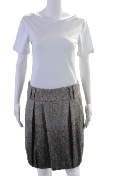 Gunex Womens Wool Pleated Ombre Pencil Skirt Gray Size 6