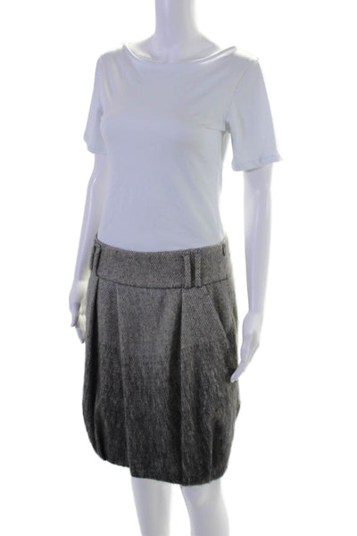 Gunex Womens Wool Pleated Ombre Pencil Skirt Gray Size 6